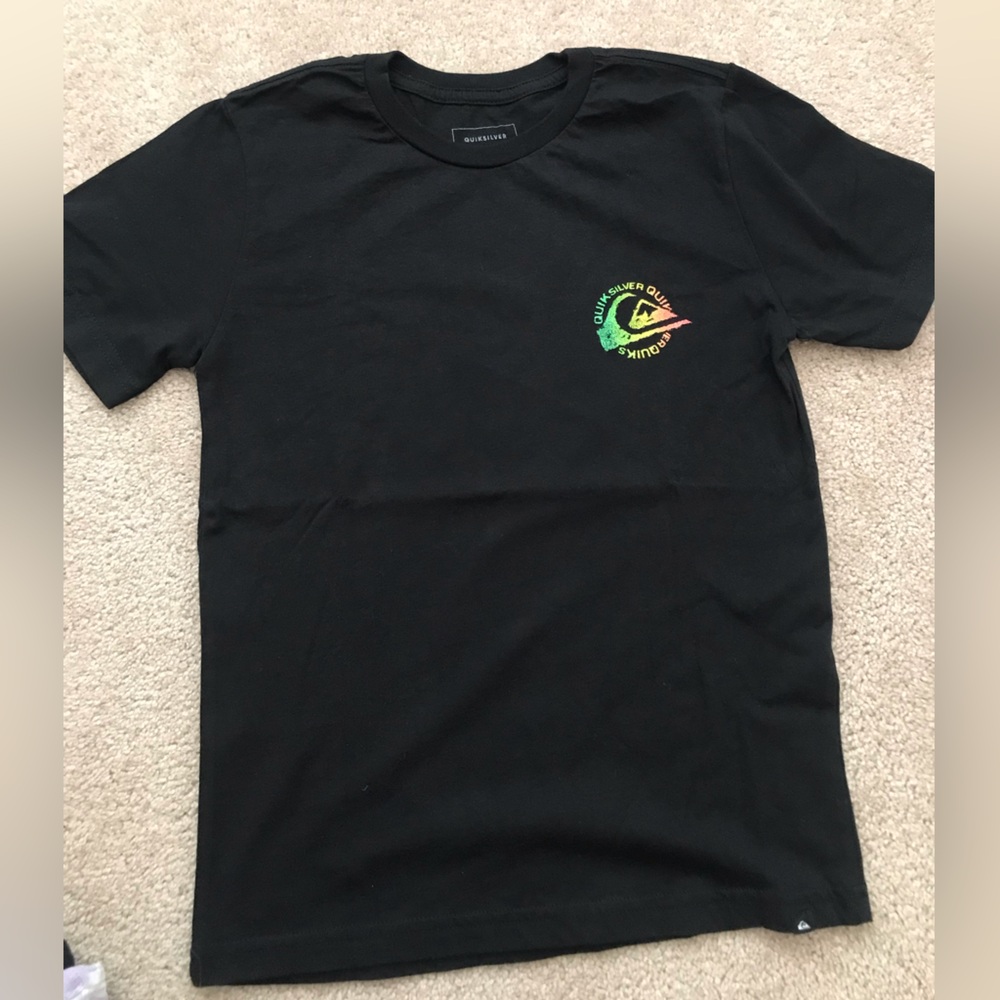 Boys Quiksilver Black Graphic T-Shirt